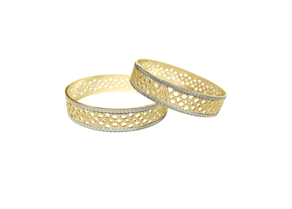 15 mm CNC Bangles with Two Tone Plated